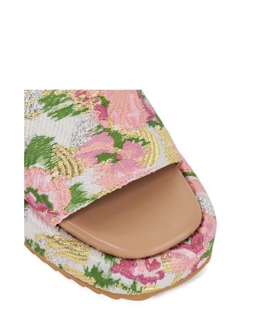 Dune Green Lanie Platform Slide Sandal
