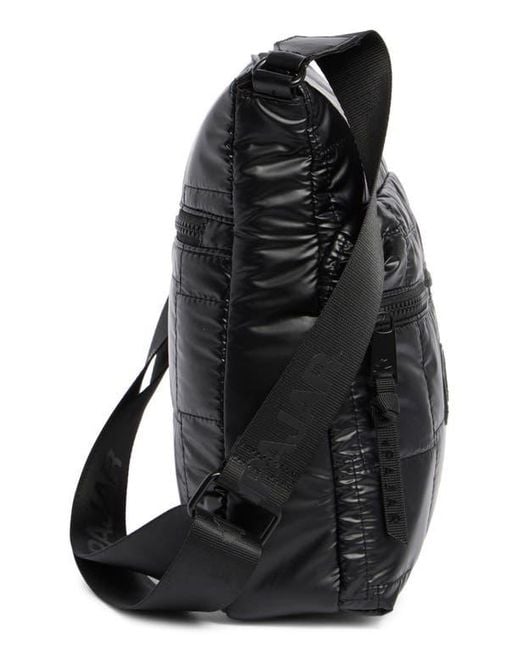 Pajar Black Quilted Nylon Crossbody Bag