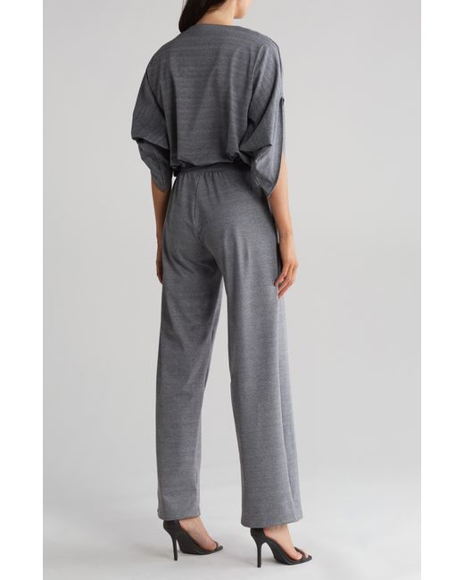 Go Couture Gray Dolman Sleeve Crop Jumpsuit