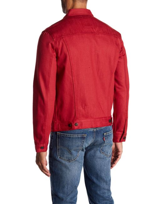 Levi's The Trucker Denim Jacket in Red for Men