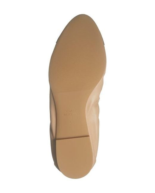 Stuart Weitzman Natural Gabby Foldable Ballet Flat