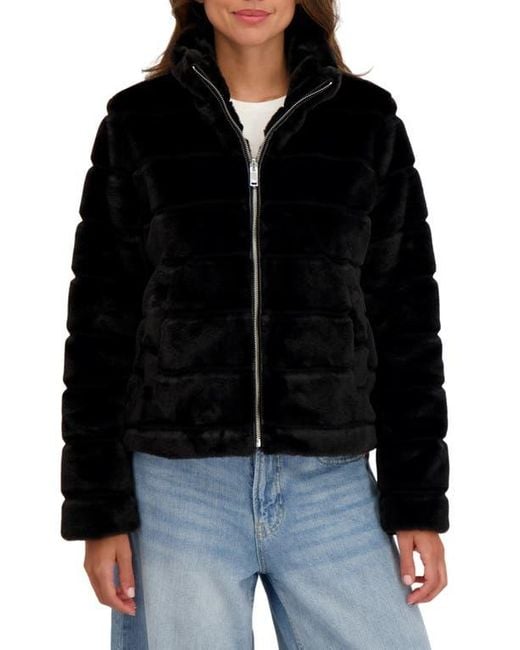 Sebby Women's Black Faux Fur Short Jacket