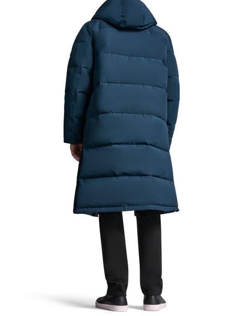 DKNY Blue Zip Front Longline Puffer for men