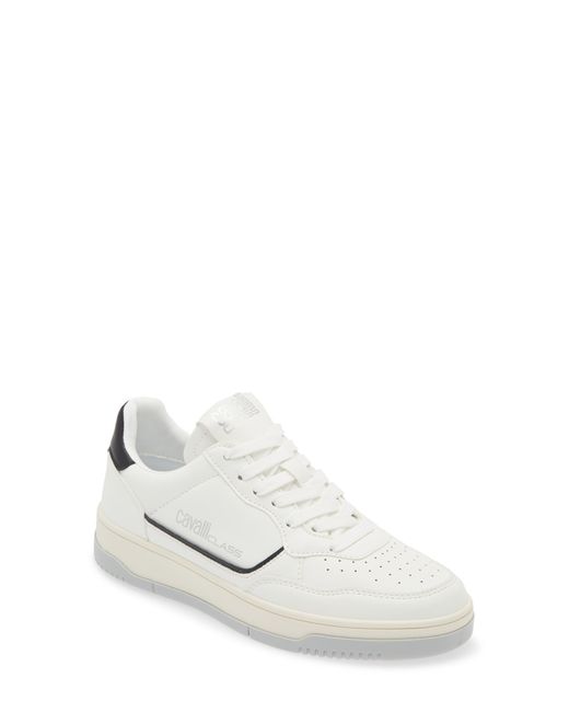Roberto Cavalli White Low Top Perforated Sneaker