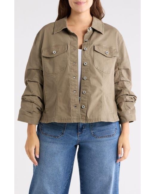 Democracy Natural Ruched Sleeve Jacket