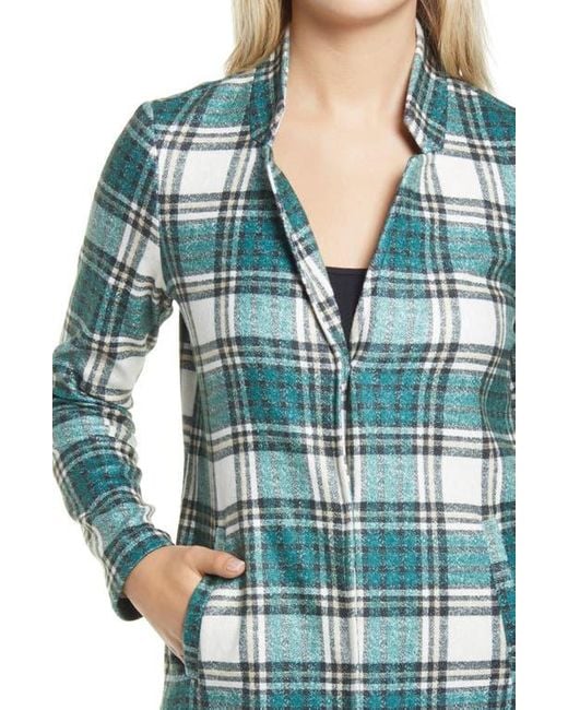 Vero Moda Blue Katrine Buffalo Plaid Brushed Jacket