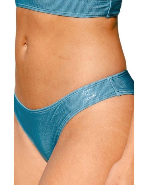 CUPSHE Blue X Vanessa Morgan Shining Waves Foiled Bikini Bottoms