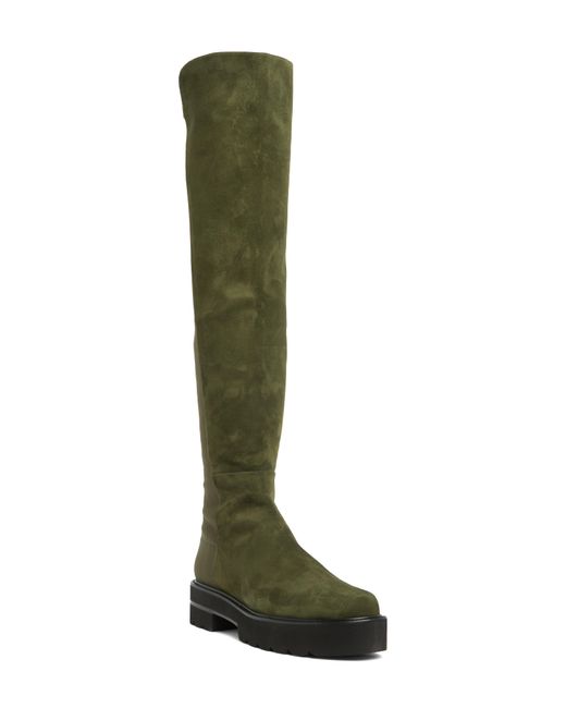 Stuart Weitzman Leather 5050 Ultralift Over The Knee Boot In Hunter At Nordstrom Rack in Green