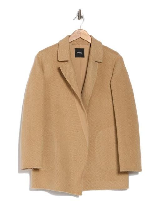 Theory Natural Sileena Chevron Wool Coat