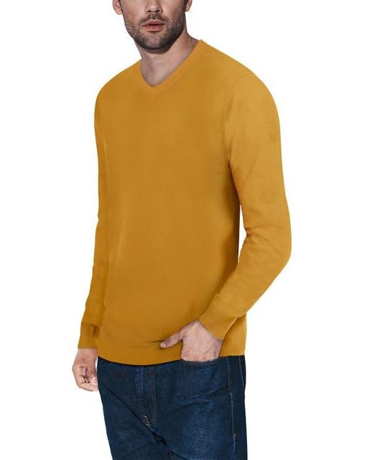 Xray Jeans Yellow Ribbed V-Neck Knit Sweater for men