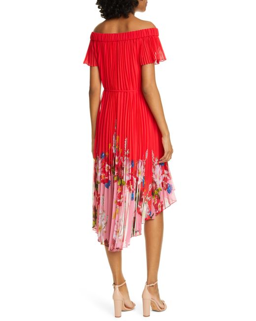 open lace back dress Floral Print Pleated Maxi Shirt Dress | Ceiba