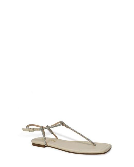 In Touch Footwear Metallic Rhinestone T-Strap Sandal