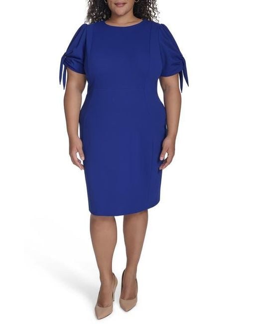 Cheap calvin klein short sleeve sheath dress New Arrivals Black