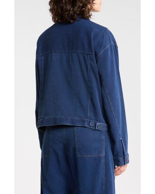 Max Studio Blue Piqué Jacket