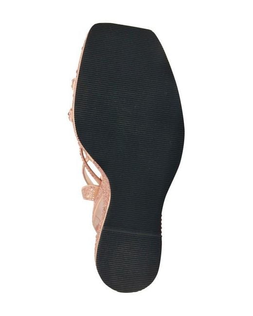 Lady Couture Natural Rhinestone Wedge Sandal