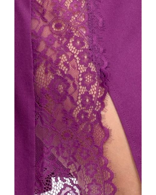 In Bloom Purple Brit Lace & Satin Chemise
