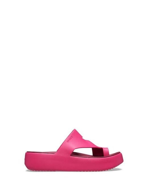 CROCSTM Pink Getaway Toe Loop Waterproof Platform Sandal