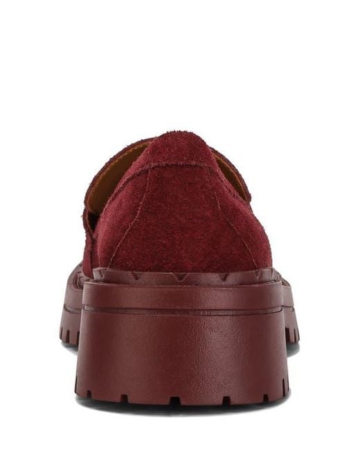 Rag & Co Red Honora Lug Sole Loafer
