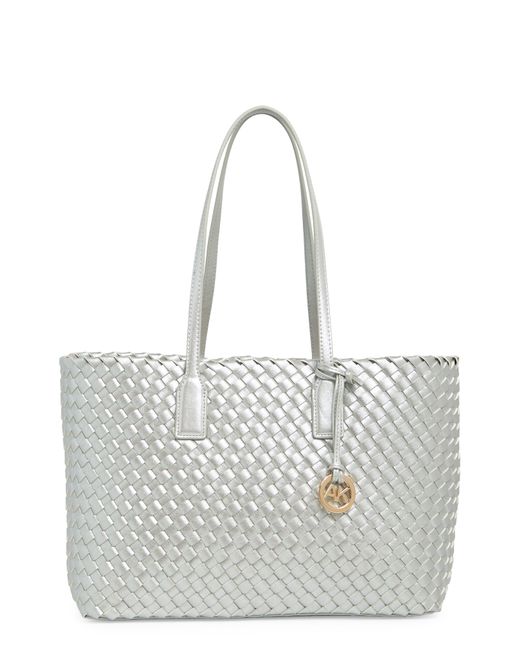 Anne Klein White Woven Tote Bag