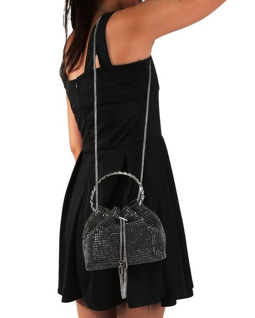 BERNESS Black Rhinestone Ring Handle Bag
