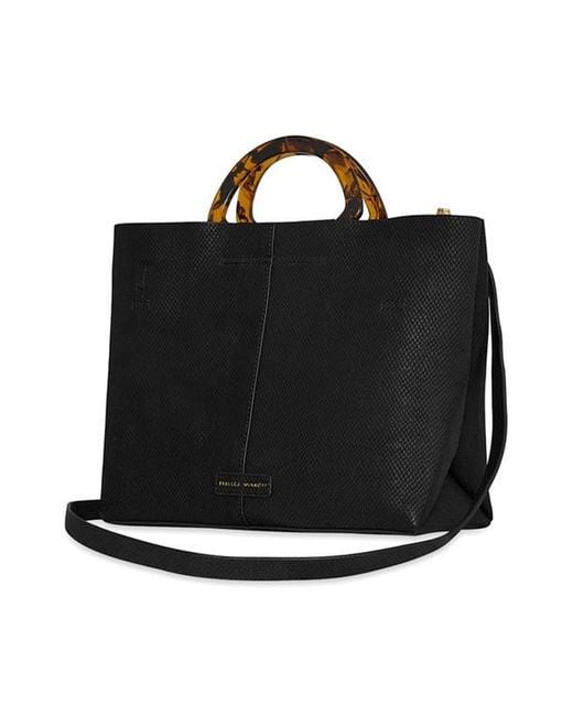 Rebecca Minkoff Black Resin Top Handle Tote Bag