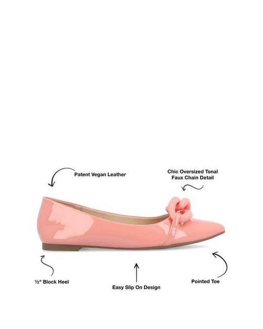 Journee Collection Pink Clareene Pointed Toe Flat