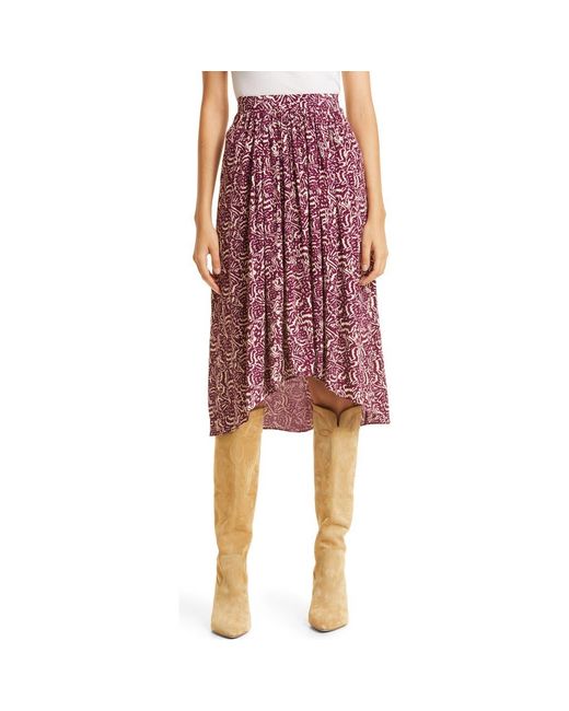 Ba&sh Red Lenny Print Skirt
