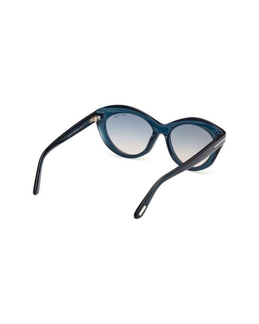 Tom Ford Blue 55Mm Gradient Oval Sunglasses