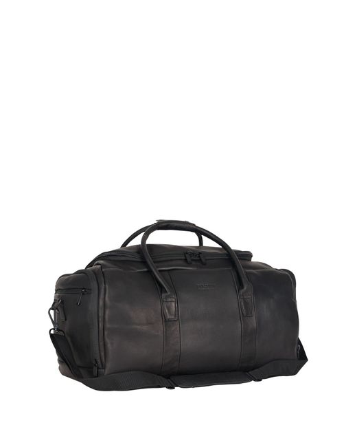 Kenneth Cole Black Colombian Leather 20" Carry-on Travel Duffel Bag for men