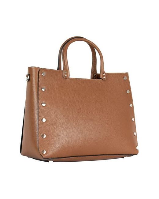 Persaman New York Brown Studded Tote