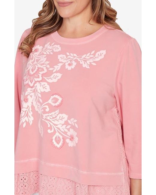 Ruby Rd Pink French Terry Sweater