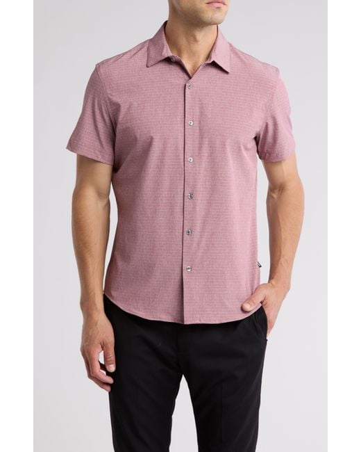 DKNY Red Ezra Short Sleeve Button-up Shirt for men