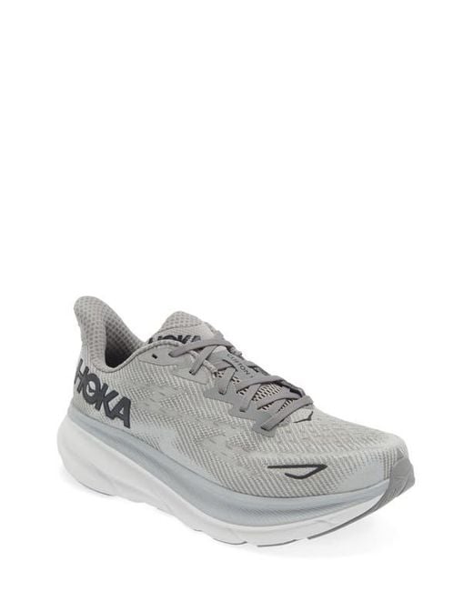 Hoka One One Gray Clifton 9 Running Shoe for men