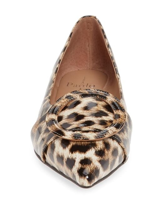 Linea Paolo Niola Skimmer Flat In Dark Brown Patent Leather At