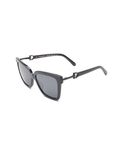 Ferragamo Black 57Mm Square Sunglasses