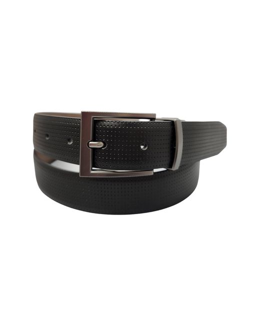 Bosca Black Reversible Pindot Leather Belt for men