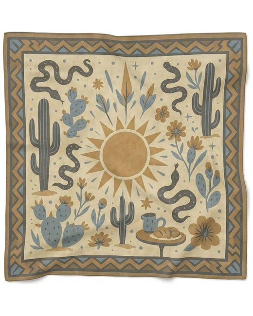 Saachi Metallic Sun Desert Square Scarf