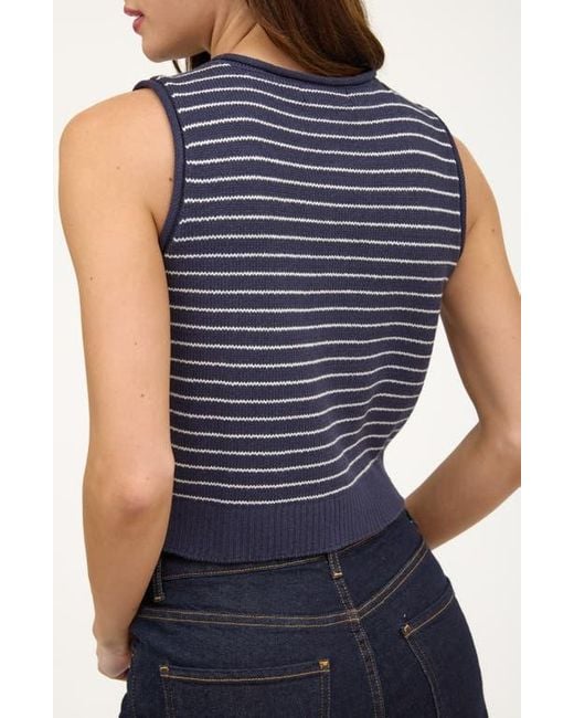 Blu Pepper Blue Stripe Button Front Sweater Vest