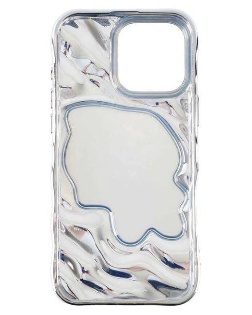 Auramma Gray Flowy Mirror Iphone 16 Pro Max Case