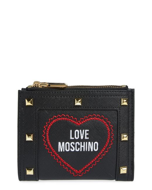 Love Moschino Black Portafogli Faux Leather Card Case