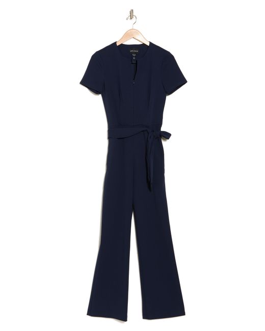 DONNA MORGAN FOR MAGGY Blue Flare Leg Jumpsuit