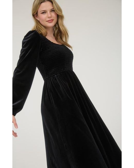 black dress jcpenney Velvet & Tulle Contrast Midi Dress Black / M main image 0