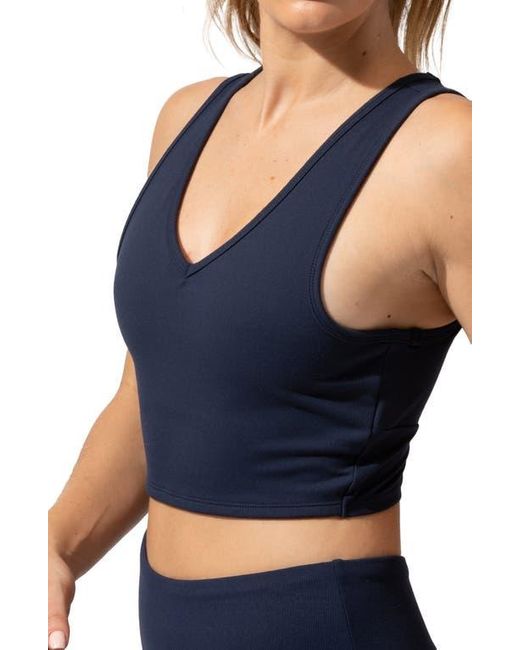 Threads For Thought Blue Maliha Twist Back Sports Bra