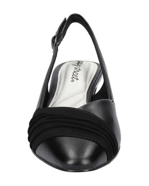 Easy Street Black Bates Slingback Pump