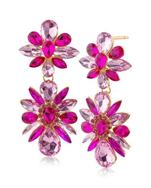 Jardin Pink Crystal Cluster Drop Earrings