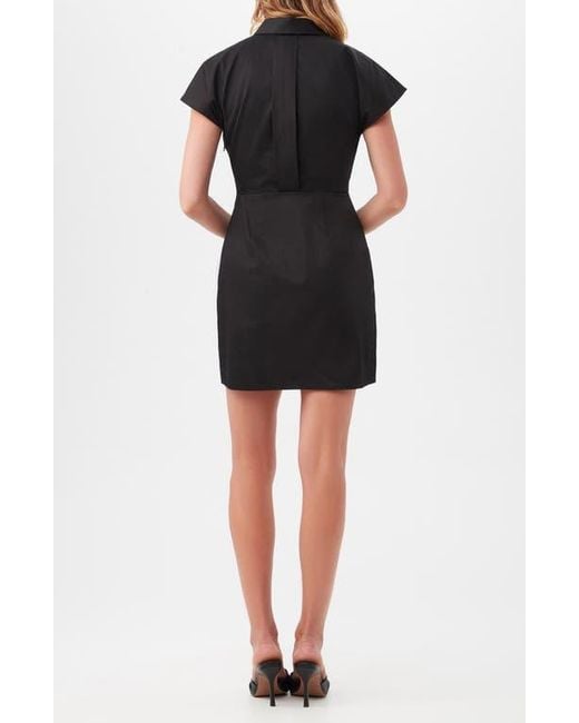 Trina Turk Black Tallia Cap Sleeve Knotted Organic Cotton Sheath Dress