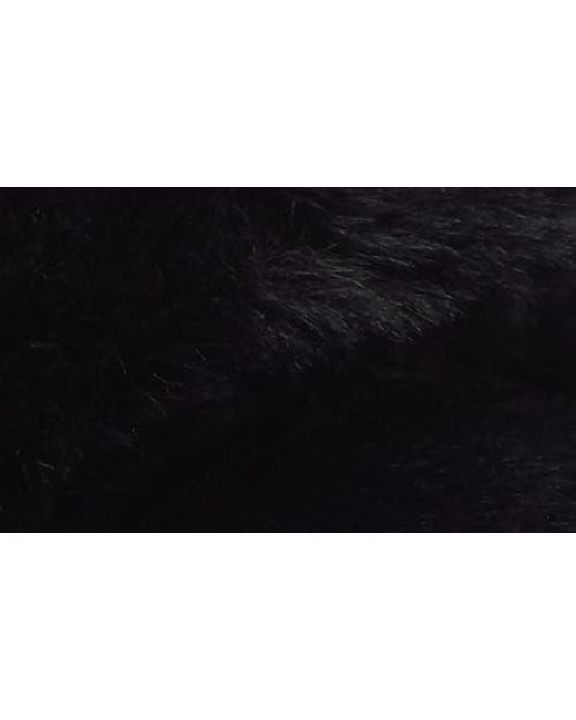BCBGMAXAZRIA Black Plush Horsebit Faux Fur Slipper