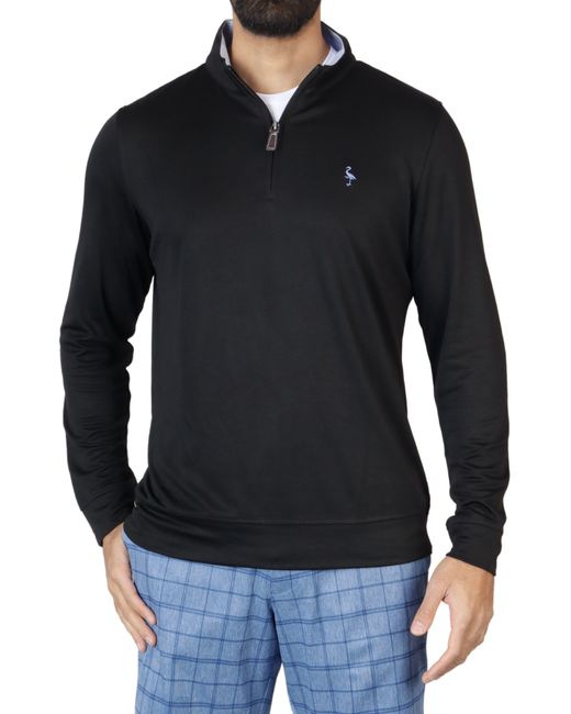 Tailorbyrd Black Modal Blend Quarter Zip Pullover for men