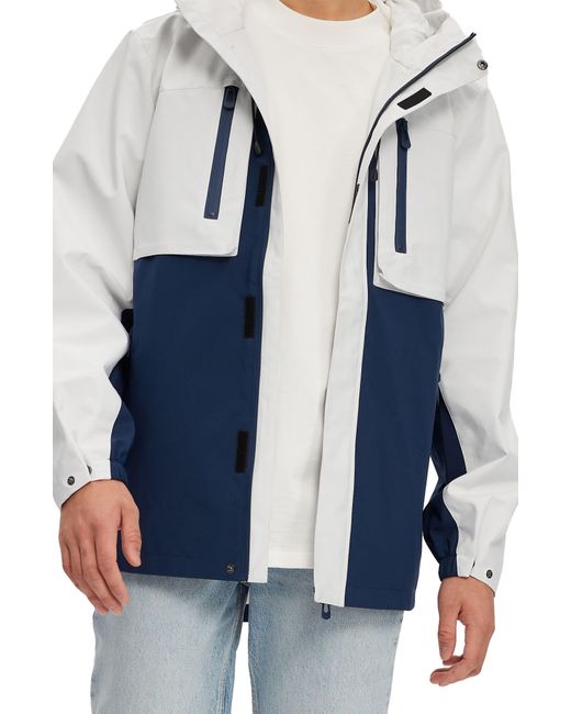 Noize Blue Elliott Water Resistant Two Tone Hooded Jacket for men