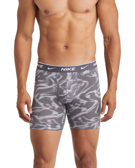 Nike Blue Dri-fit Essential Assorted 3-pack Stretch Cotton Boxer Briefs for men